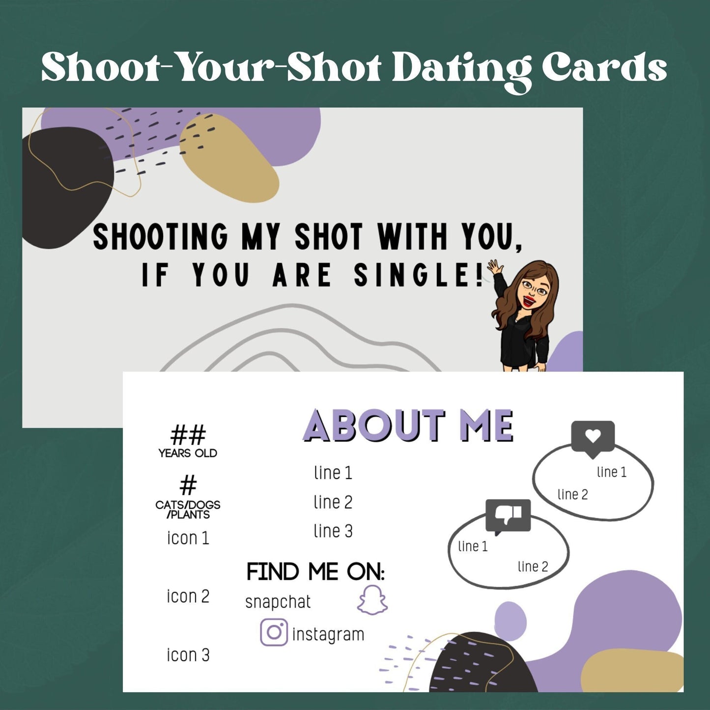 Dating Business Card || Flirt Card || Shoot Your Shot Card || Custom Digital Design